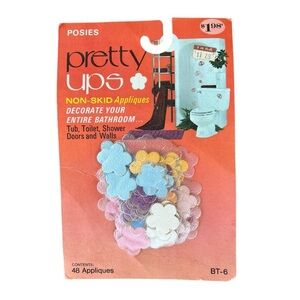 VTG Bathroom Appliqués Pretty Ups Posies Non-Skid Decoration 48 Count NOS Flower
